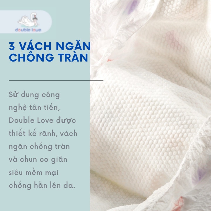 Tã quần Double Love Size XXL44  quần: 44 miếng siêu mềm mỏng khô thoáng