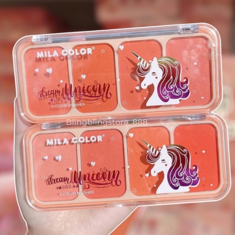 Bảng Phấn Má Phấn Mắt 4 Ô Trang Điểm Makeup Cá Nhân Unicorn - Mila Color | BigBuy360 - bigbuy360.vn