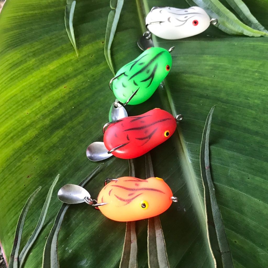 Mồi câu lure_mồi giả câu cá lóc, nhái hơi Super Frog, đầy đủ các màu xanh, trắng, vàng, đen, đỏ_Đồ Câu Lure