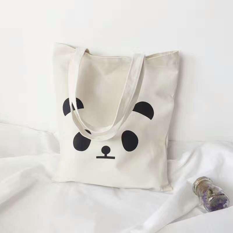 [Mã FASHIONT4WA2 giảm 10K đơn từ 50K] Túi Tote Vải canvas Đẹp Cực Hot có khóa miệng in hình Panda