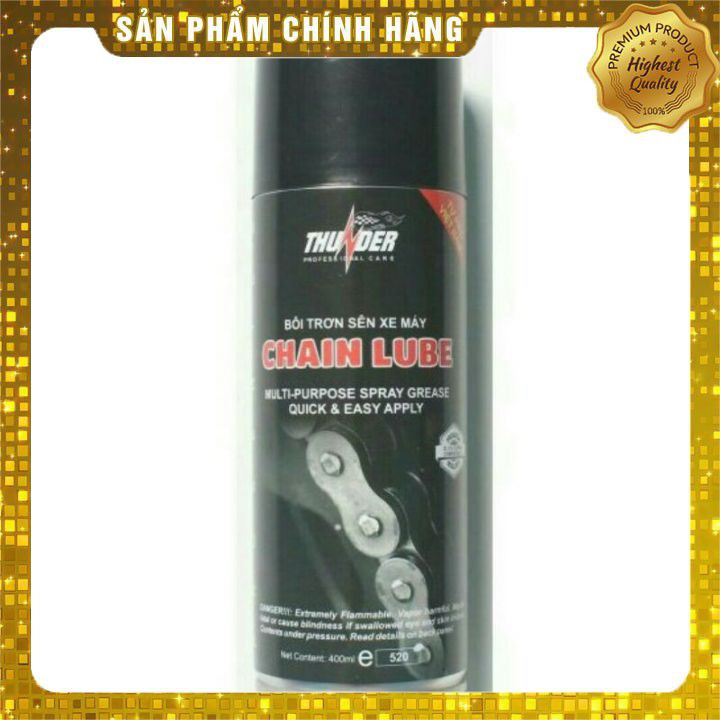 [HÀNG CHÍNH HÃNG] Chai bôi trơn, Chai xịt dưỡng sên Thunder Chain Lube 400ml