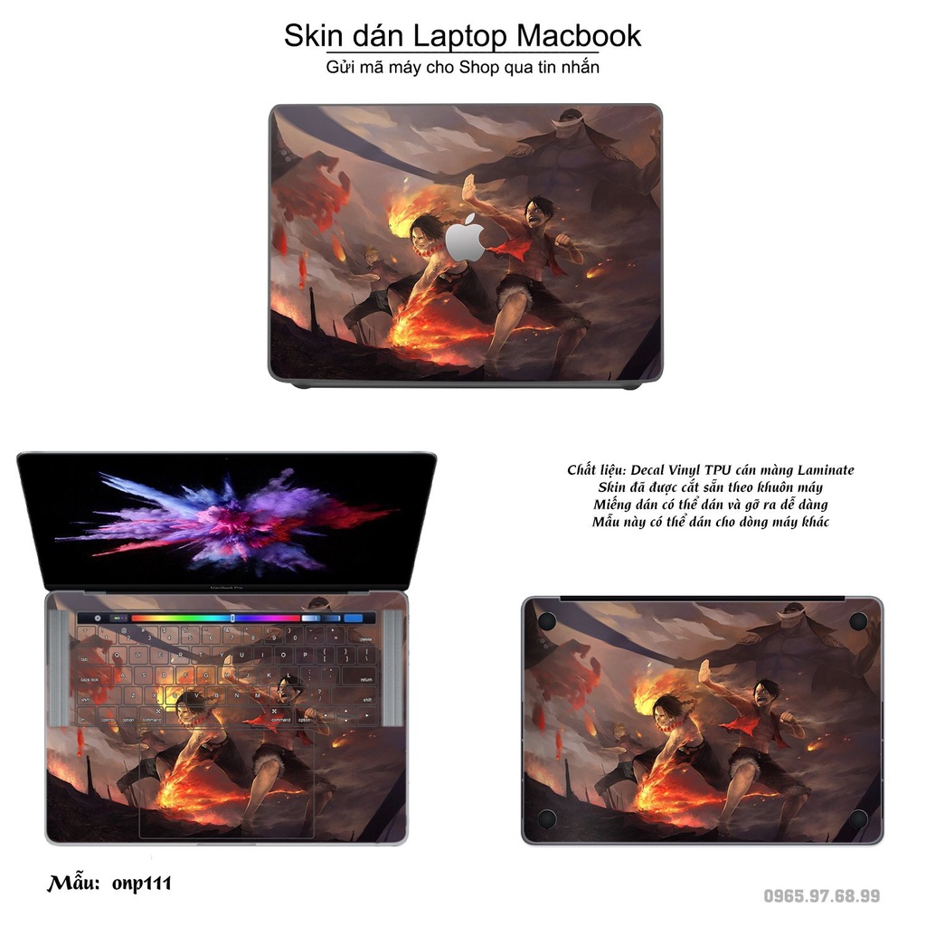 Skin dán Macbook mẫu One Piece (đã cắt sẵn, inbox mã máy cho shop)