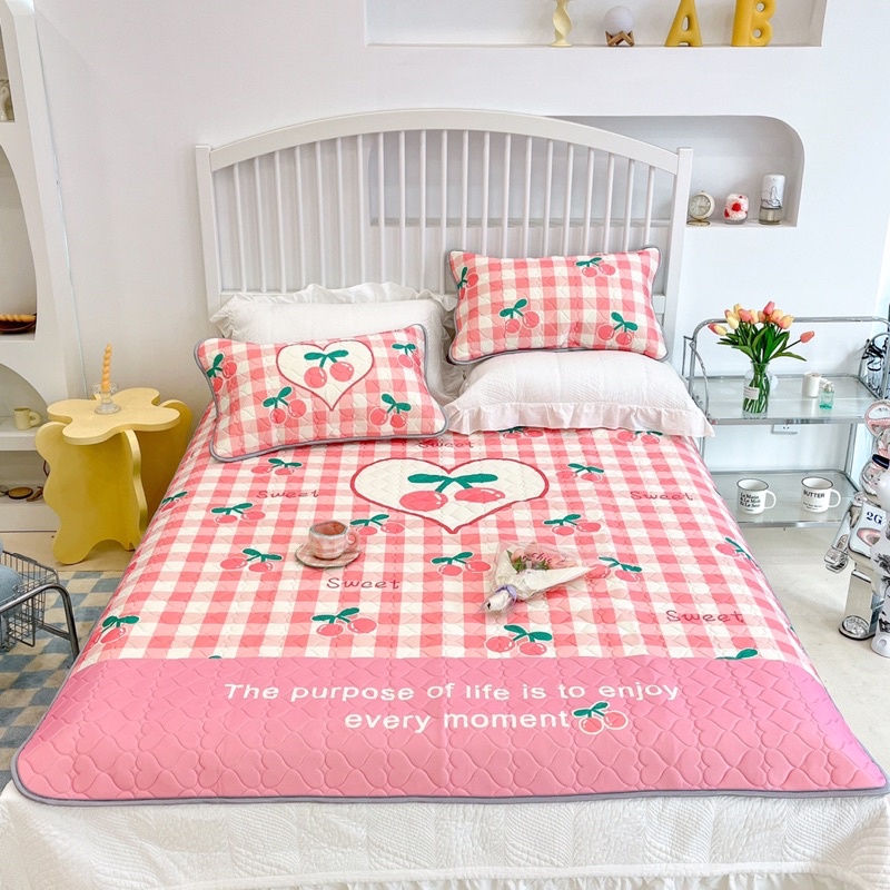 chiếu điều hoà cao su non trần tim mát lạnh ( tặng kèm 2 vỏ gối)