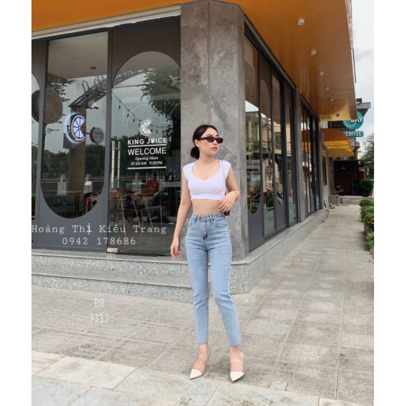 Quần jean trơn ống đứng hàng QCL1