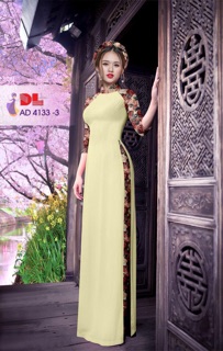 Vải áo dài trơn quần hoa