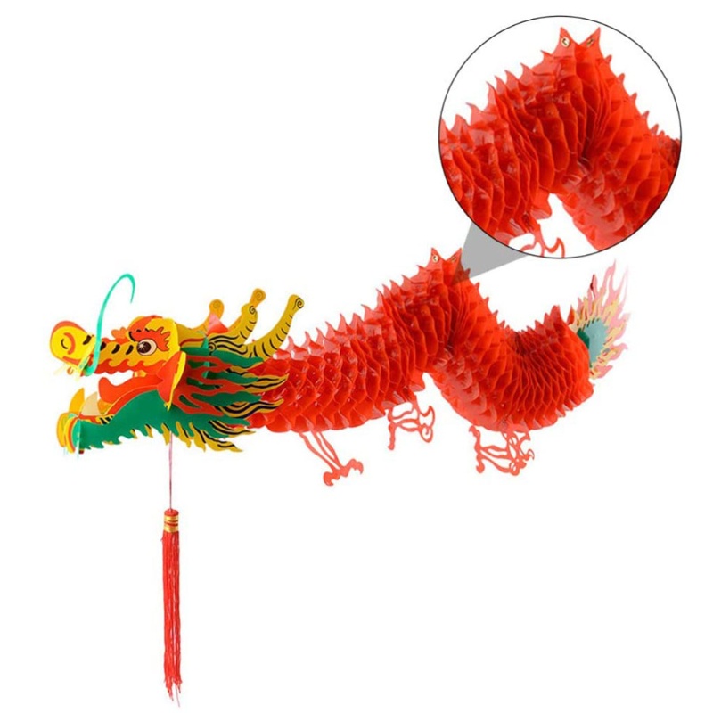 Lồng Đèn Giấy Treo Trang Trí Năm Mới Hình Rồng Trung Hoa 1.5m / 1.0m