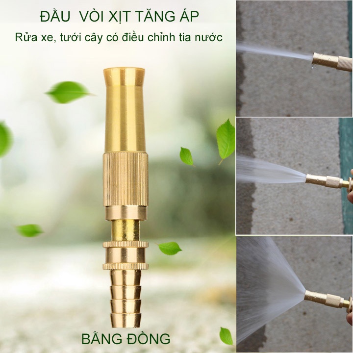 Đầu Vòi Xịt Tăng Áp Làm Bằng Đồng Dùng Rửa Xe, Tưới Cây Đa Năng, Có Nhiều Chế Độ Phun