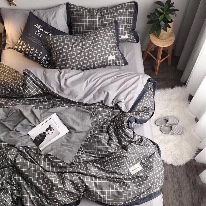 Bộ Chăn Ga Gối 4 Món Cotton Nhật Loại 1 Cotton 100% Hàng Cao Cấp Nhập Khẩu Siêu Mềm Mịn