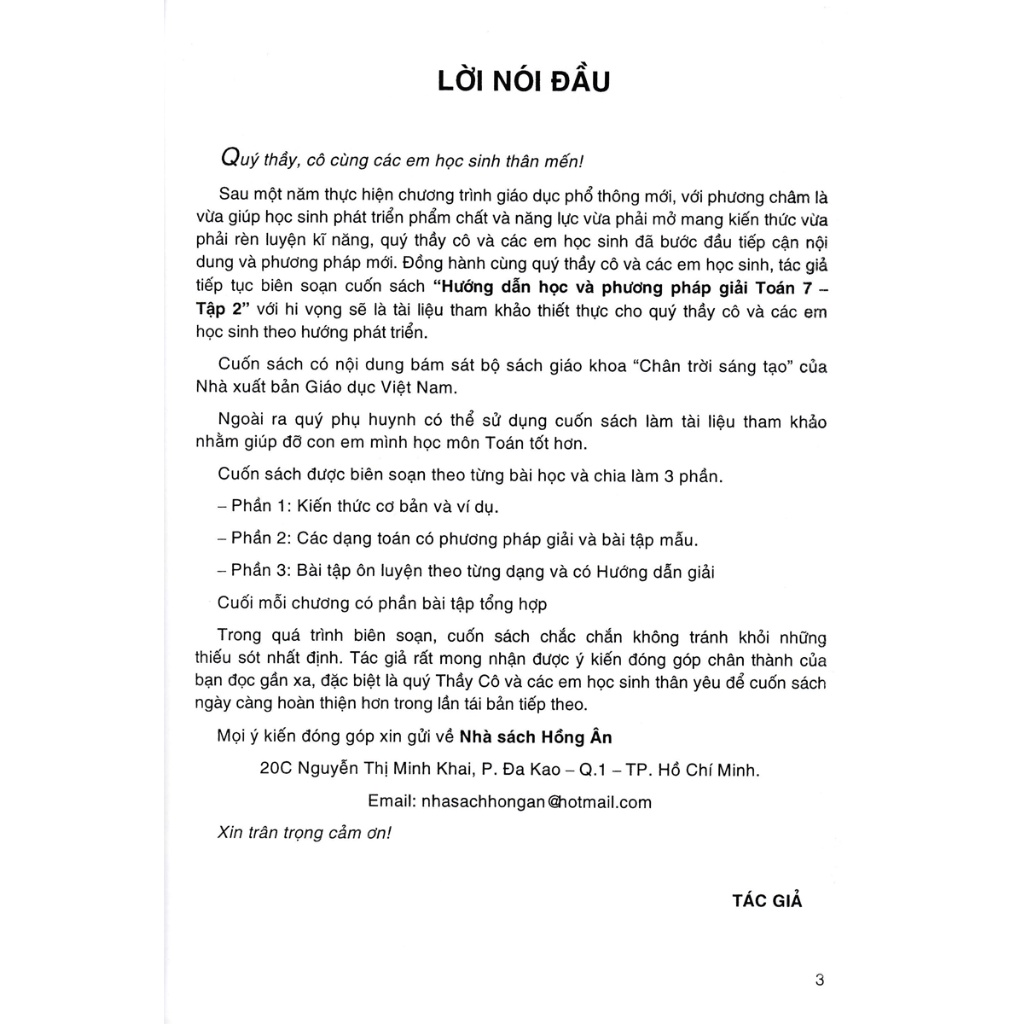 Sách Tham Khảo - Hướng Dẫn Học &amp; Phương Pháp Giải Toán Lớp 7 - Tập 2 (Bám Sát SGK Chân Trời Sáng Tạo) - HA