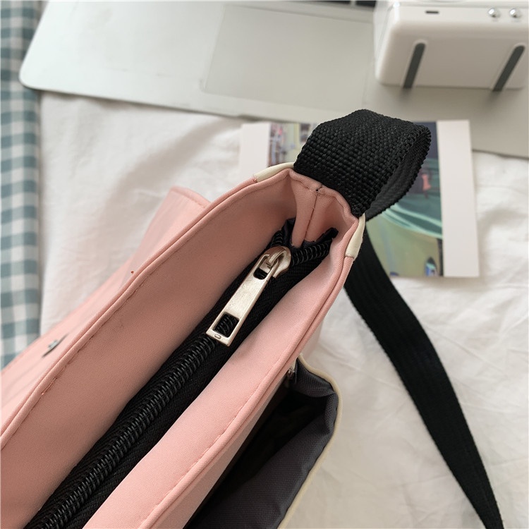 Túi Đeo Chéo Canvas Dáng Vuông Nhỏ Phong Cách Nhật Hàn Trẻ Trung