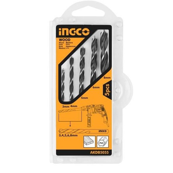 Bộ 5 mũi khoan gỗ INGCO AKDB5055