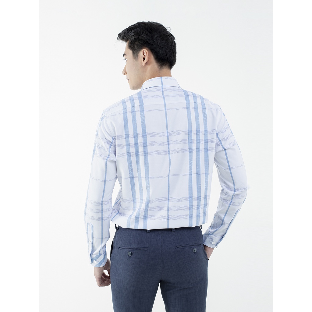 Áo Sơ Mi Nam Dài Tay ARISTINO ALS21501 Somi Công Sở Cao Cấp Màu Trắng Kẻ Xanh Dệt Jacquard Vải Sợi Sồi Dáng Ôm Không Túi | BigBuy360 - bigbuy360.vn