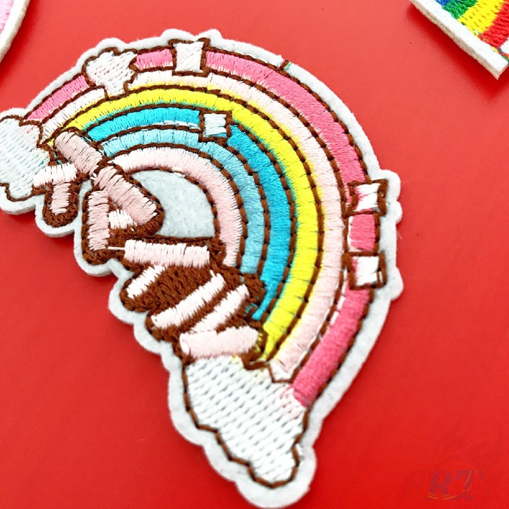 &gt; Ready Stock &lt; ☸ Rainbow Patch ☸ 1Pc Diy Sew On Iron On Patch （Rainbow - Series 01）