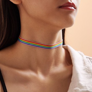 Vòng Cổ Choker Màu Cầu Vồng Cho Nữ