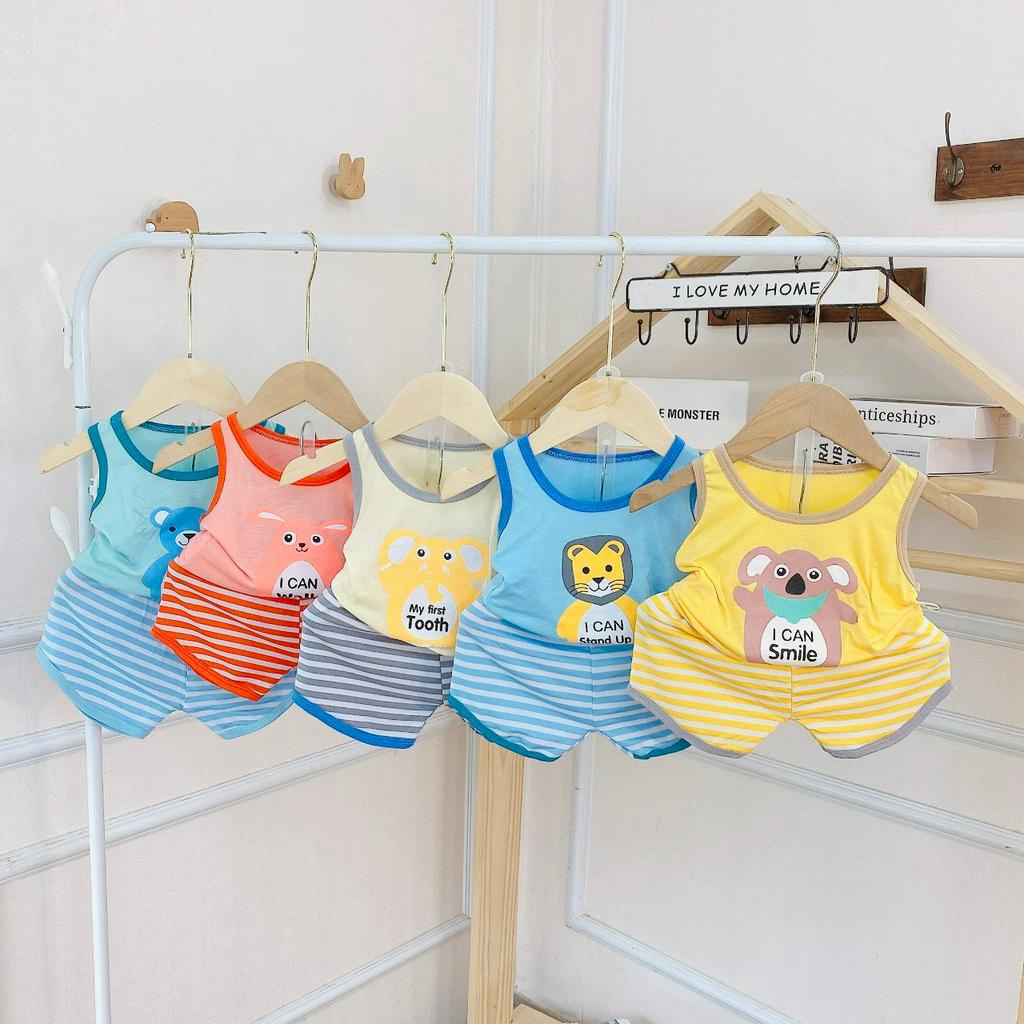 Bộ ba lỗ cho bé chất thun lạnh size đại cho bé trai bé gái từ 8-19kg LILIKIDS BBL02