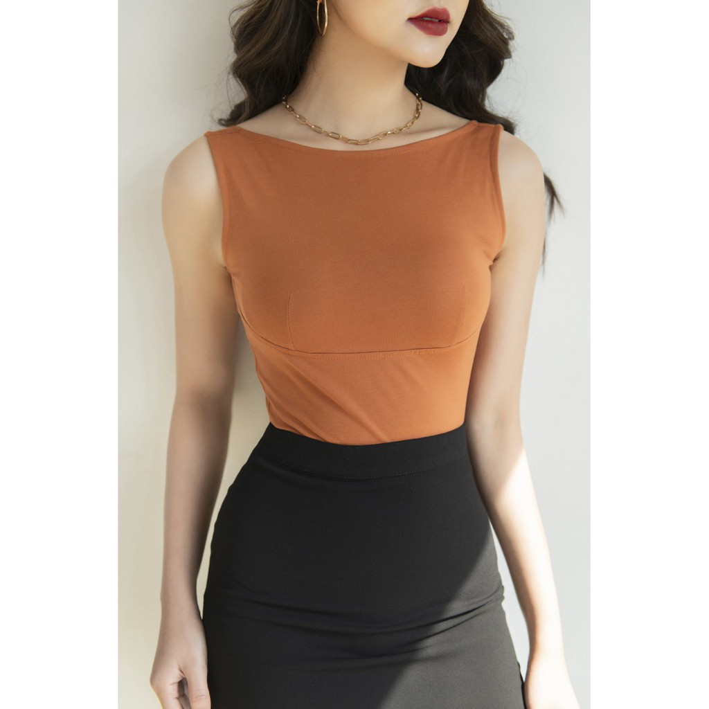 Áo bodysuit Mecghi có đệm ngực CECCI mặc tập yoga, đi bơi, đi làm tiện lợi | BigBuy360 - bigbuy360.vn