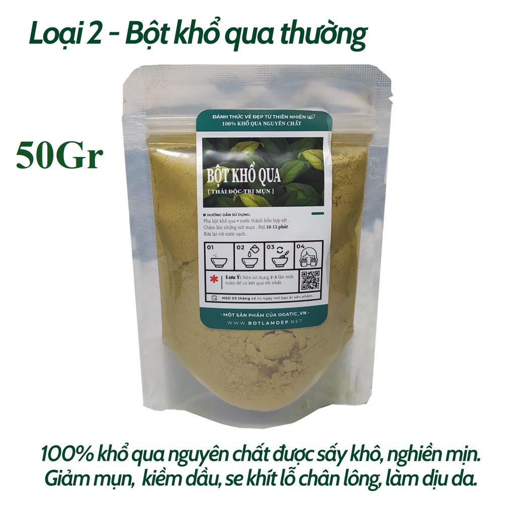 100GR Bột khổ qua nguyên chất 100% Organic - Giảm Mụn, Mát Da- Mỹ phẩm Handmade - B2.006