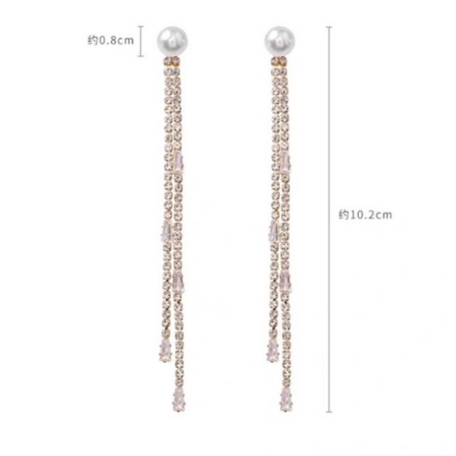 Hoa tai đính hạt dáng dài cổ điển- Maben