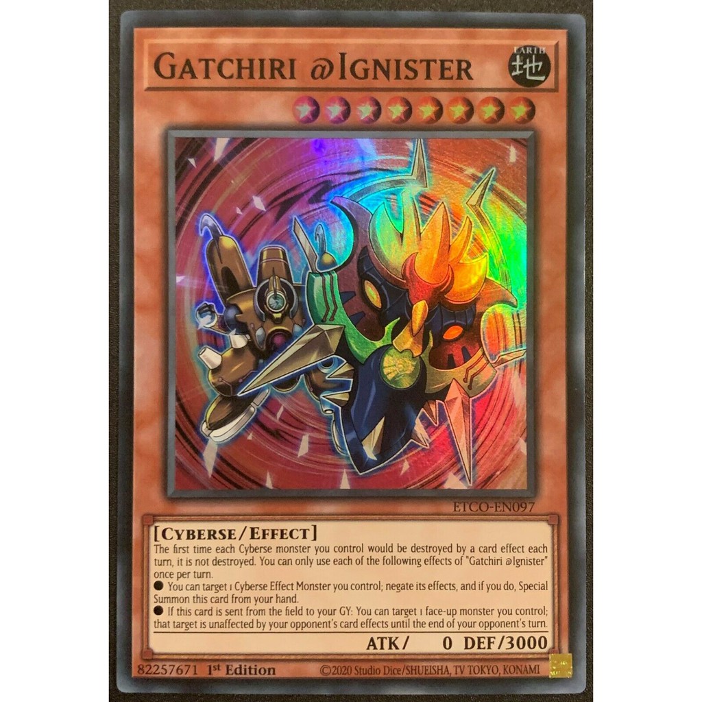 THẺ BÀI YUGIOH - Monster - Gatchiri @Ignister - ETCO-EN097 - Super Rare 1st Edition