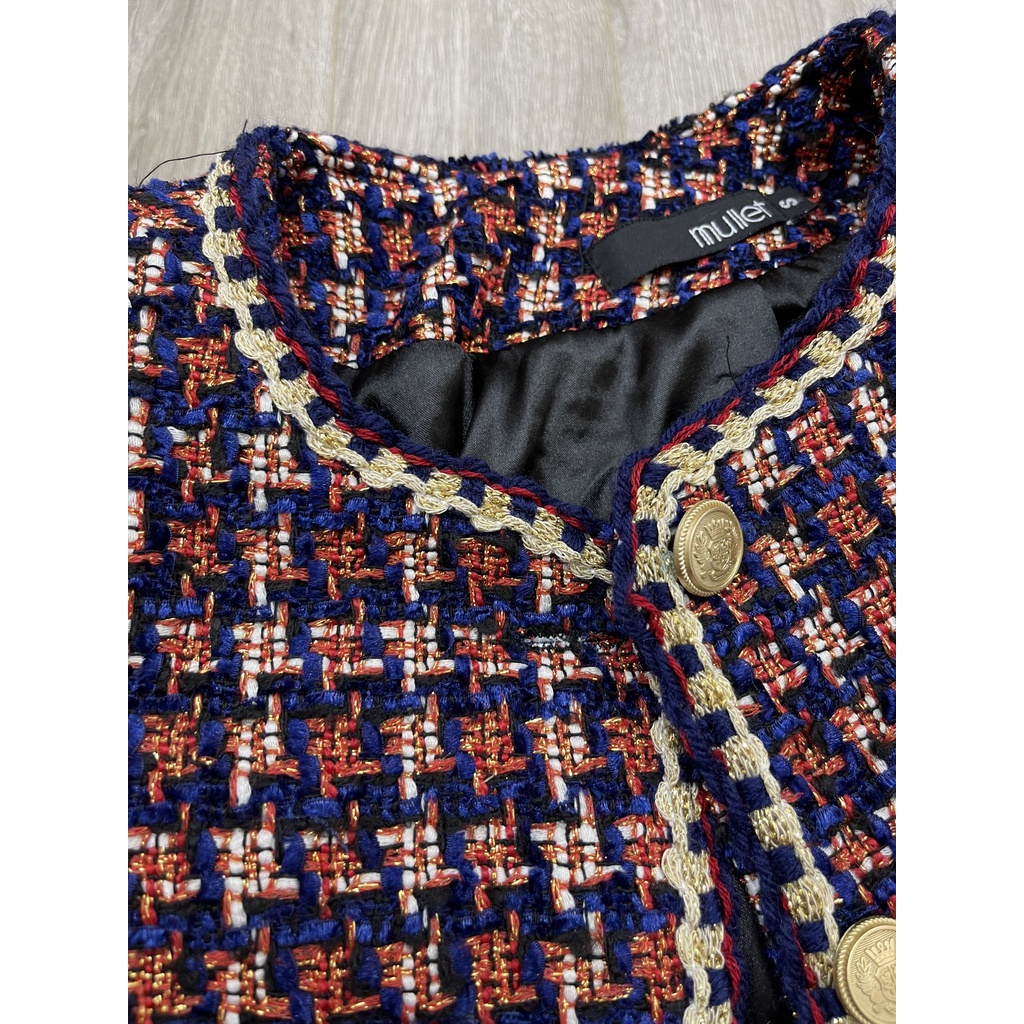 Áo dạ tweed kẻ thời trang nữ by Mullet