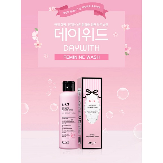 [DATE 18/08/23] Dung dịch vệ sinh chiết xuất thảo dược cho vùng kín hồng tươi SNP Dr:I Daywith Feminine Wash 160ml