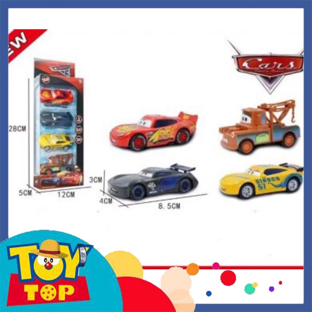 Đồ chơi mô hình combo 4 xe ô tô bằng sắt nhân vật Lighting McQueen trong hoạt hình car vương quốc xe hơi
