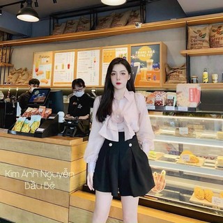 Set áo nơ hoa + quần short