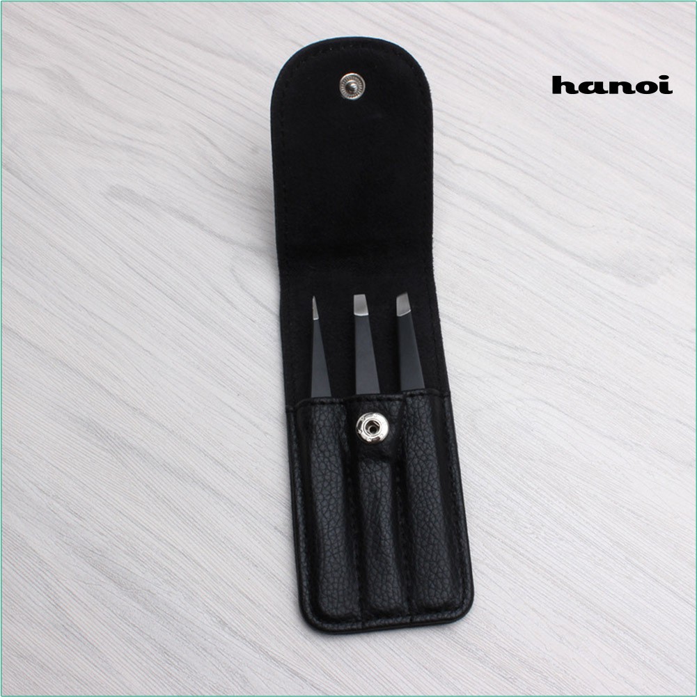 Set 3 Nhíp Tỉa Lông Mày Bằng Thép Không Gỉ Tiện Dụng