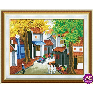 Tranh Đính Đá (ĐÍNH TOÀN BỘ) ABC Cảnh Phố Việt Nam DF050 (KHÁCH TỰ ĐÍNH) KT:74X58CM