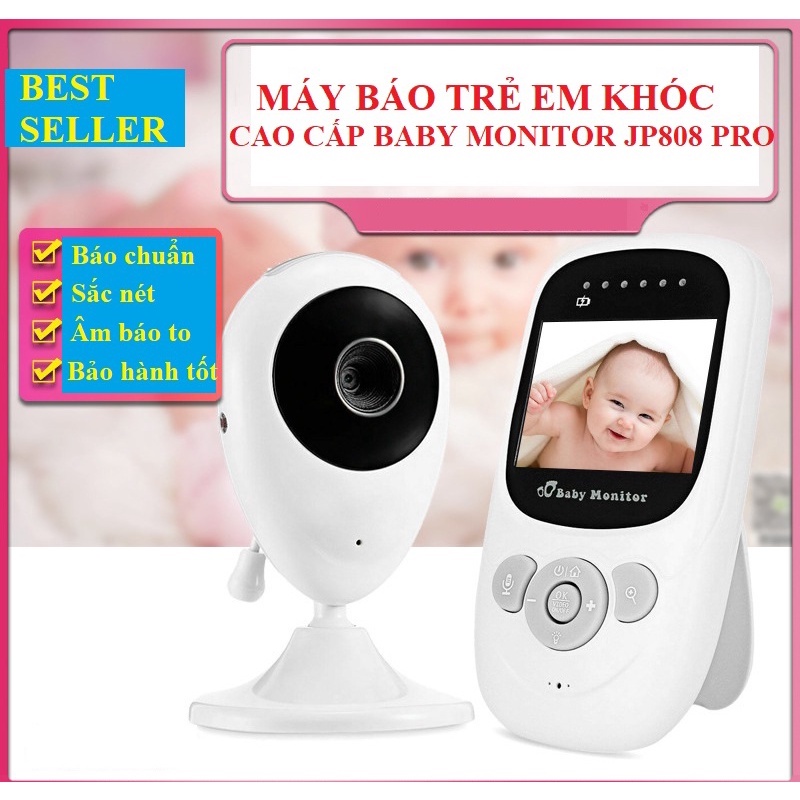 Máy báo khóc Baby Monitor JP808 PRO camera giám sát bảo vệ an toàn cho trẻ không dây, tín hiệu bắt xa ổn đinh (tặng quà)