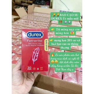 BCS Durex đỏ hộp 30 cái (Úc chuẩn)