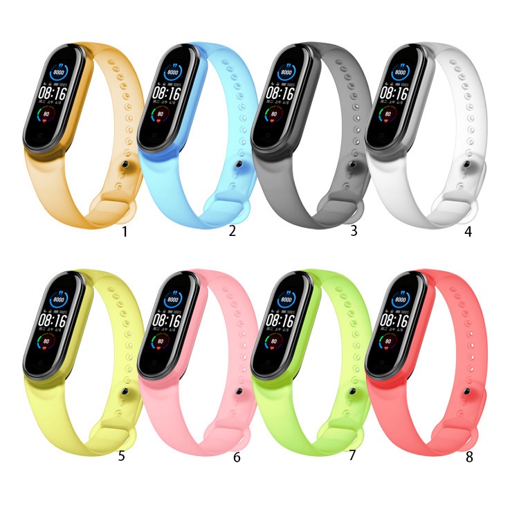 Dây Đeo Silicon Trong Suốt Cho Đồng Hồ Thông Minh Xiaomi Mi Band 5 Miband 5 6