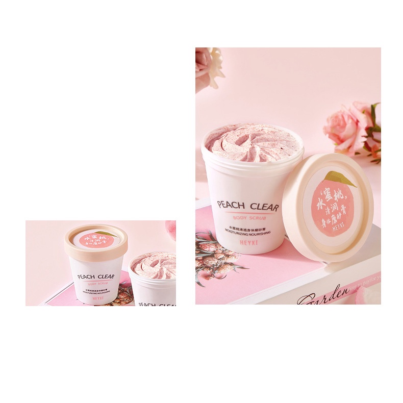 Tẩy Da Chết Toàn Thân Heyxi Đào Peach Clear Body Scrub Moisturizing Nourishing 200G TDC