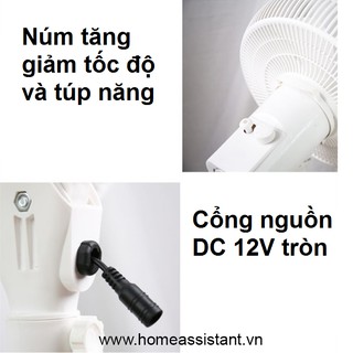 Quạt Cây Chạy Điện DC 12V SF01 (Kẹp bình acquy hoặc năng lượng mặt trời)