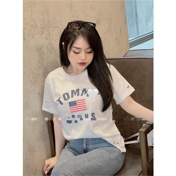 Áo Thun Tom.my Form Unisex Nam Nữ, Cotton Dày Mịn Thoáng Mát, Màu Trắng, SP00004