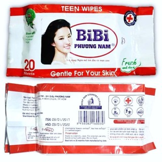 Khăn Giấy Ướt BiBi Lớn Nhỏ (20 Miếng)