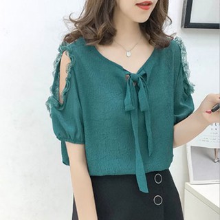 Áo kiểu nữ công sở đẹp phối ren cao cấp dành cho người 45 - 58kg