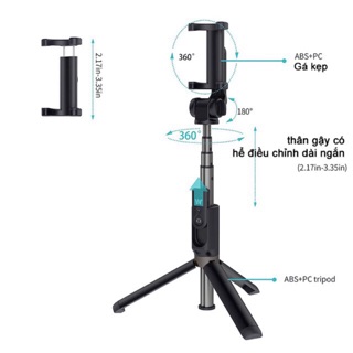 Gậy Tự Sướng Bluetooth Selfie Stick Tripod L01 Có Chân Chụp Ảnh Cao Cấp
