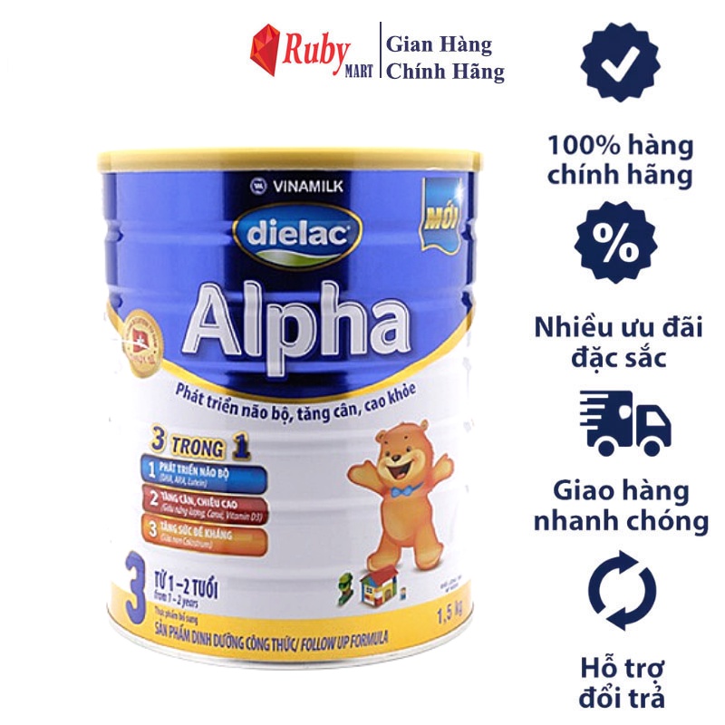 Sữa bột Dielac Alpha Step 1,2,3,4 Lon 900g Và 1.5kg