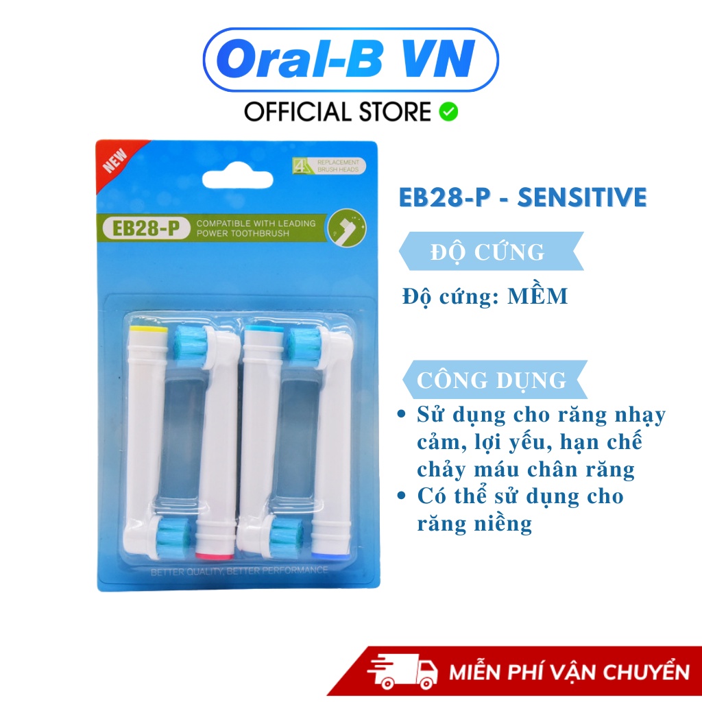 Đầu bàn chải điện thay thế EB28-P- SENSITIVE cho răng nướu nhạy cảm sản xuất theo tiêu chuẩn của Oral B