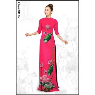 ÁO DÀI SEN CỔ TRÒN TAY LỞ