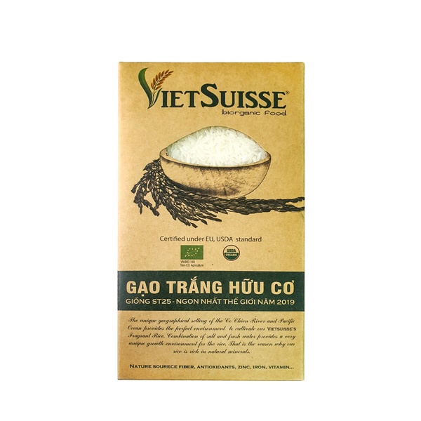 Gạo hữu cơ VietSuisse các loại gạo tím, gạo lứt, gạo trắng xát dối và gạo trắng 1kg