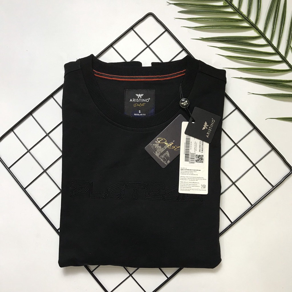 Áo thu đông nam Aristino bo gấu , ngực thêu viền  ASW018W1