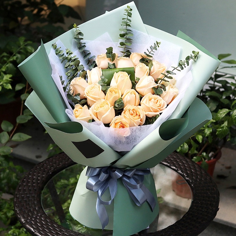5 Tờ Giấy gói hoa bóng mờ 2 mặt 2 màu chống ướt, chống nhăn xinh xắn