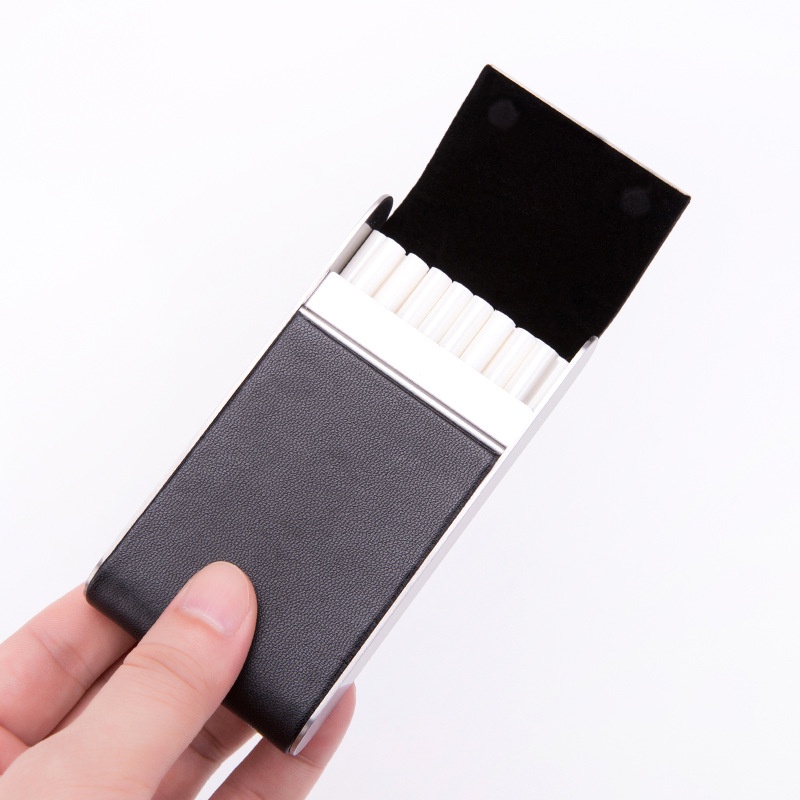 Hộp đựng thuốc vỏ nhôm ốp da đựng 20 điếu thuốc nhỏ sang trọng, tiện ích HDT51Y6