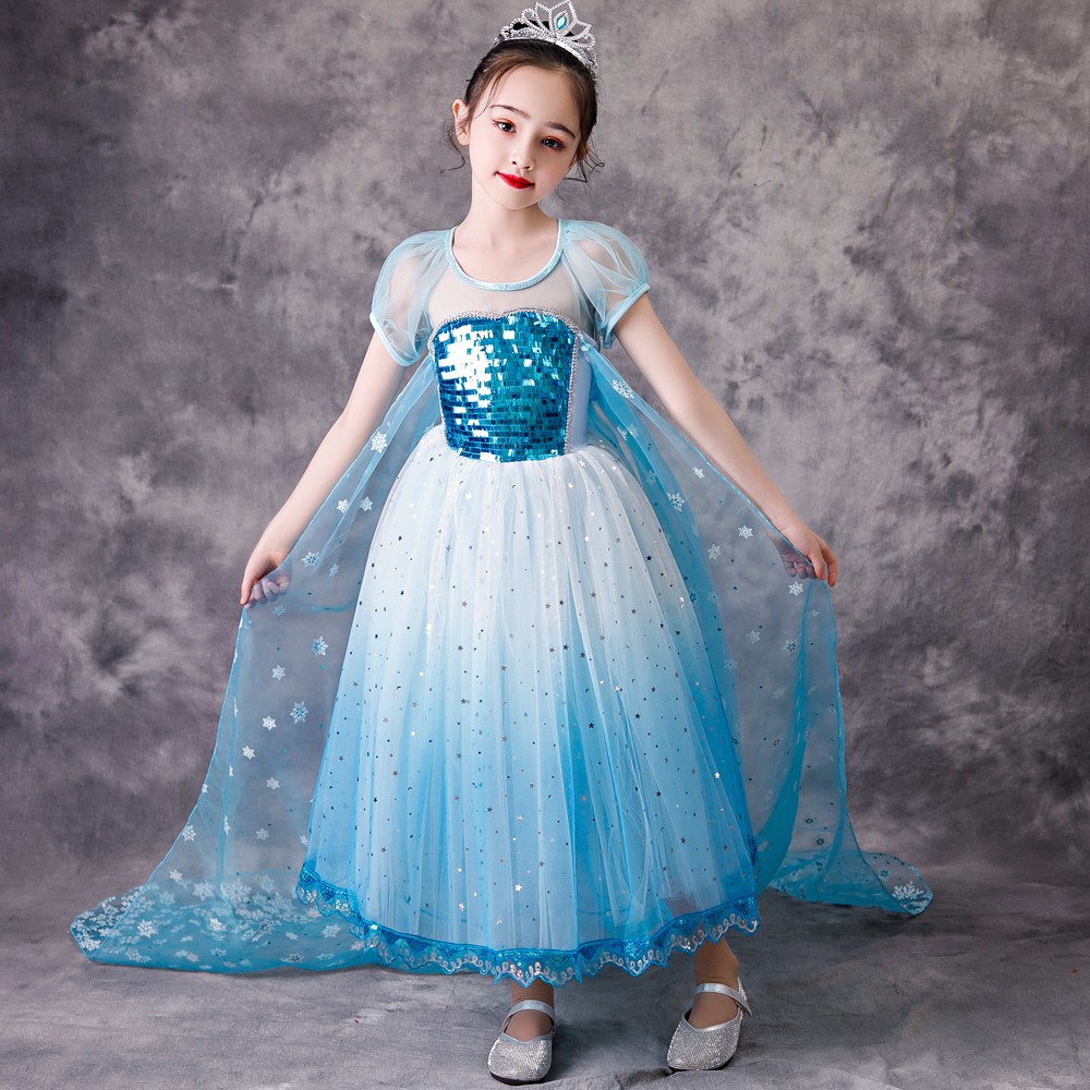 Đầm Hóa Trang Nữ Hoàng Elsa Trong Phim Frozen Cho Bé Gái