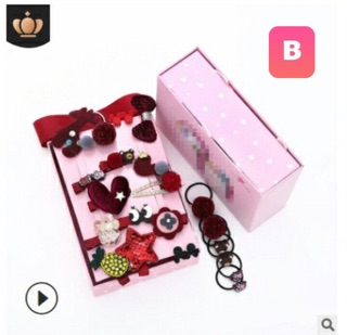 Set nơ cài tóc 24 món cho bé siêu xinh