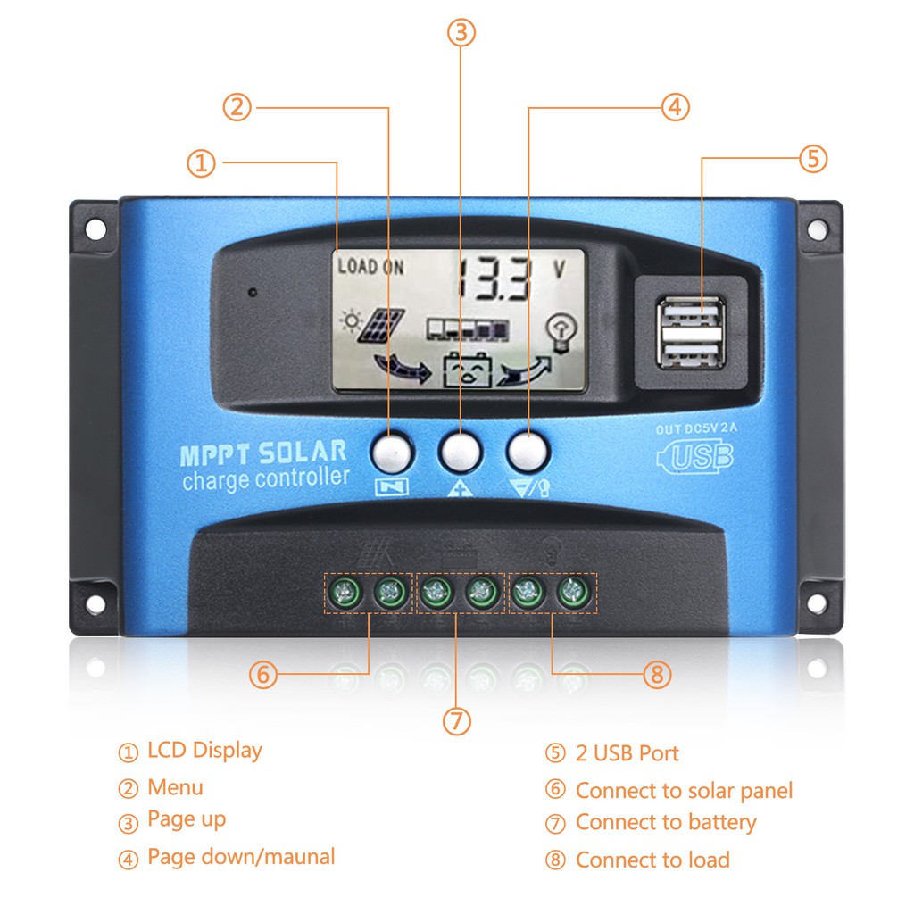 Bộ Điều Khiển Sạc Năng Lượng Mặt Trời 30a / 40a / 50a / 60a / 100a