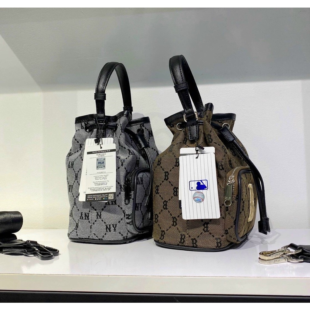 (Tqxk 1:1) Túi Rút M/L/B Monogram Diamond Jacquard New Yourk Yan//kees Gray !  - Mẫu siêu hít hót