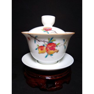 [CỔ NGHỆ THƯƠNG PHẨM] Chén Khải (loại to) mẫu Lựu